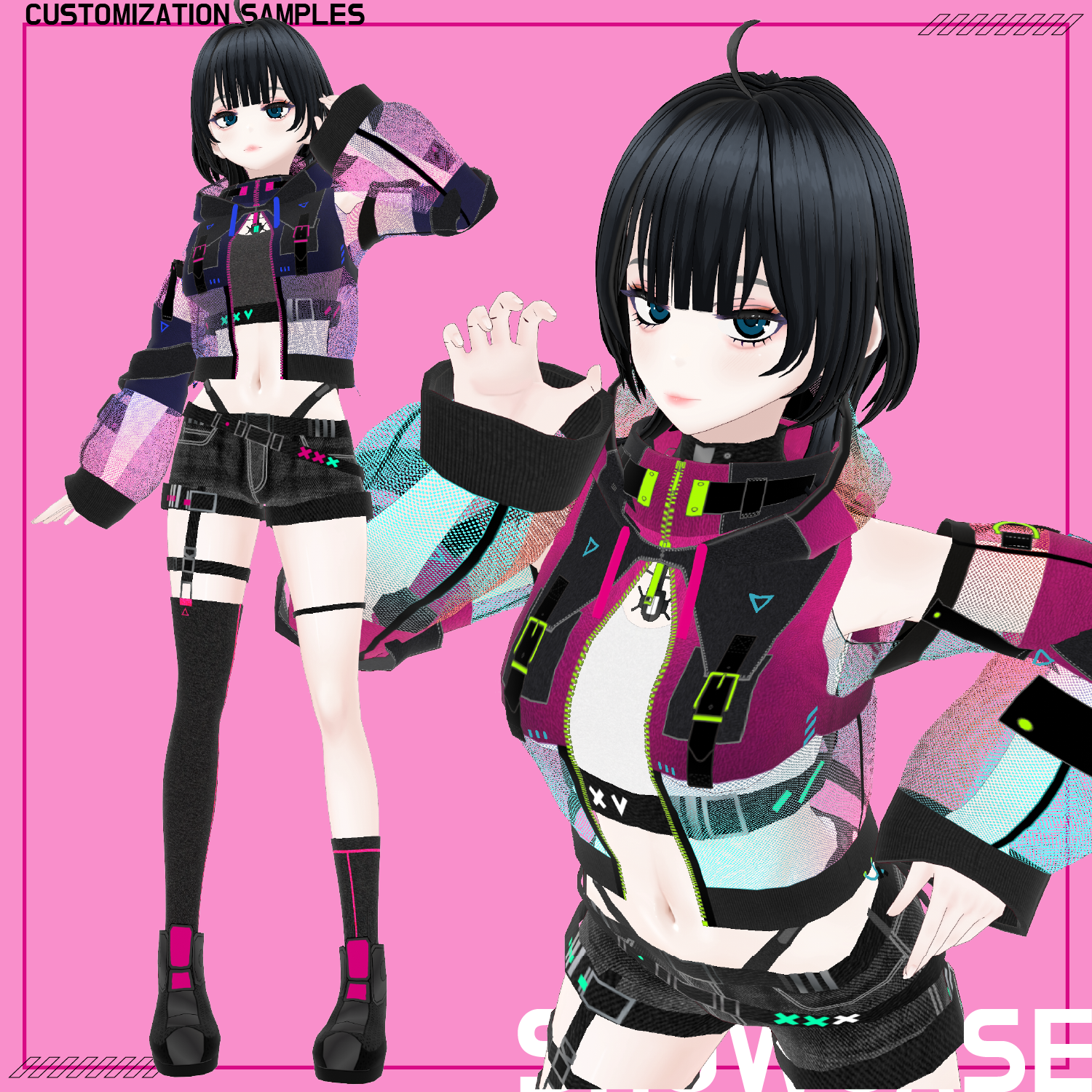 Cyberpunk Costume Set No.3 (オーロラメッシュジャケット+ストリートセット)